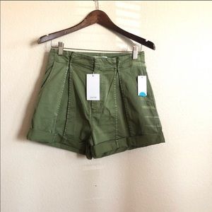 Joie Army Green NWT Rolled Up High Waisted Shorts Size 4